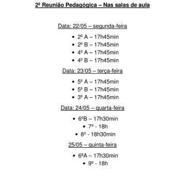 2º Reunião Pedagógica